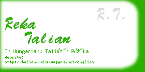 reka talian business card